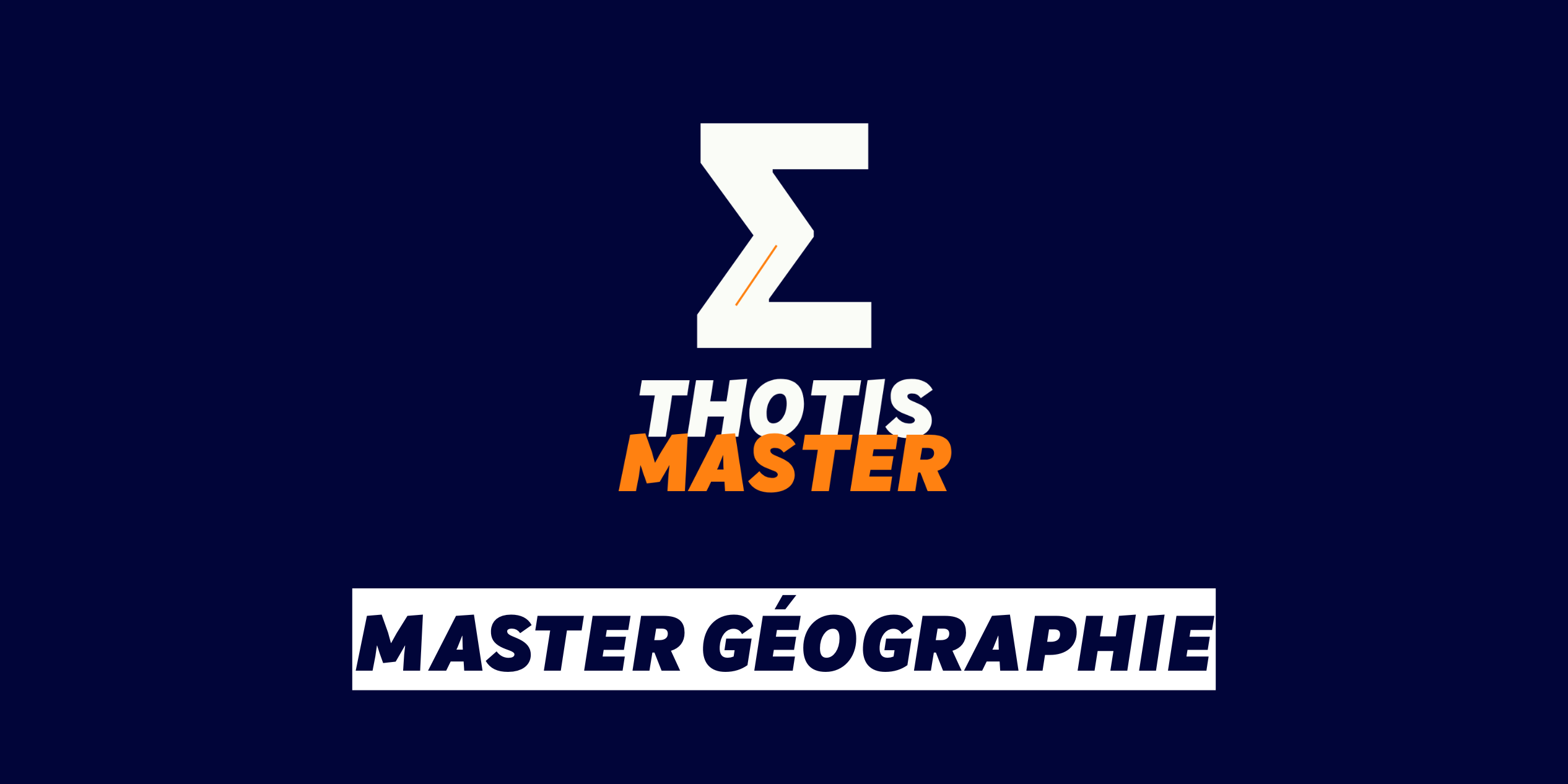 Master Géographie