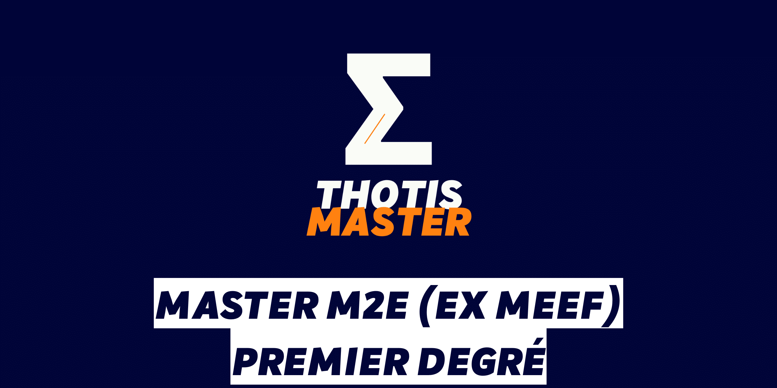 Master M2E (ex MEEF) Premier degré