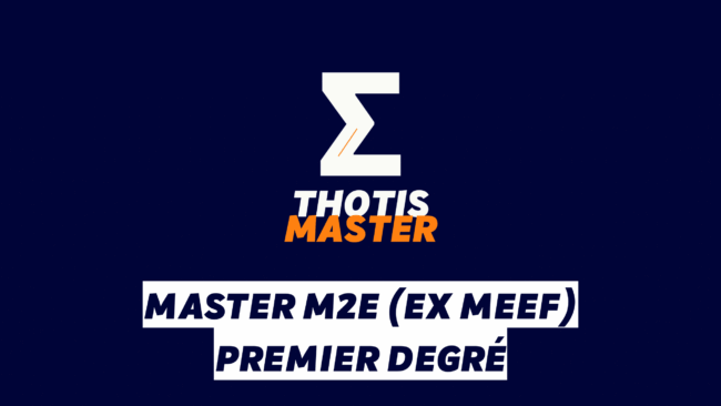 Master M2E (ex MEEF) Premier degré