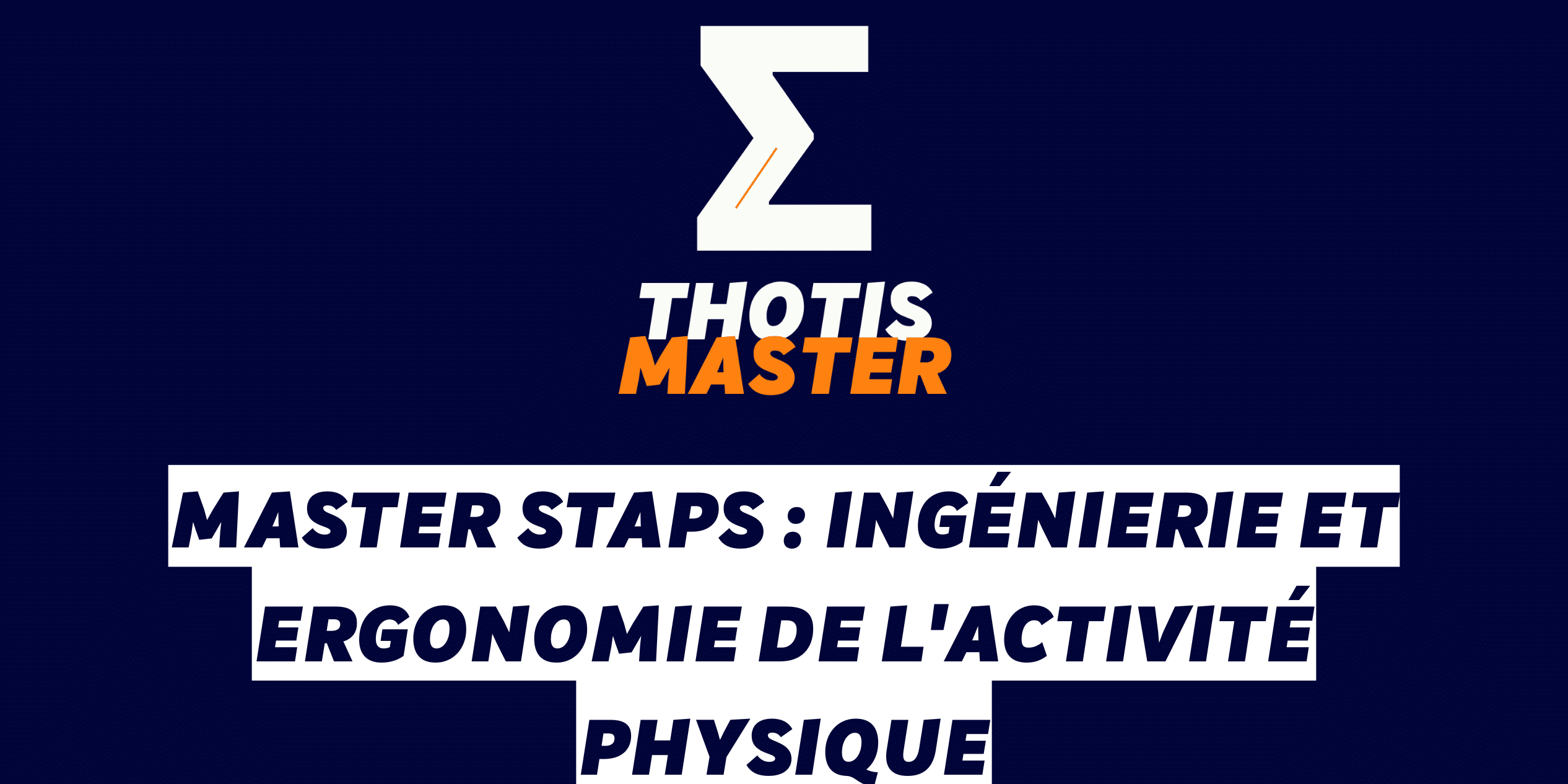 Master STAPS Ingénierie et ergonomie de l’activité physique