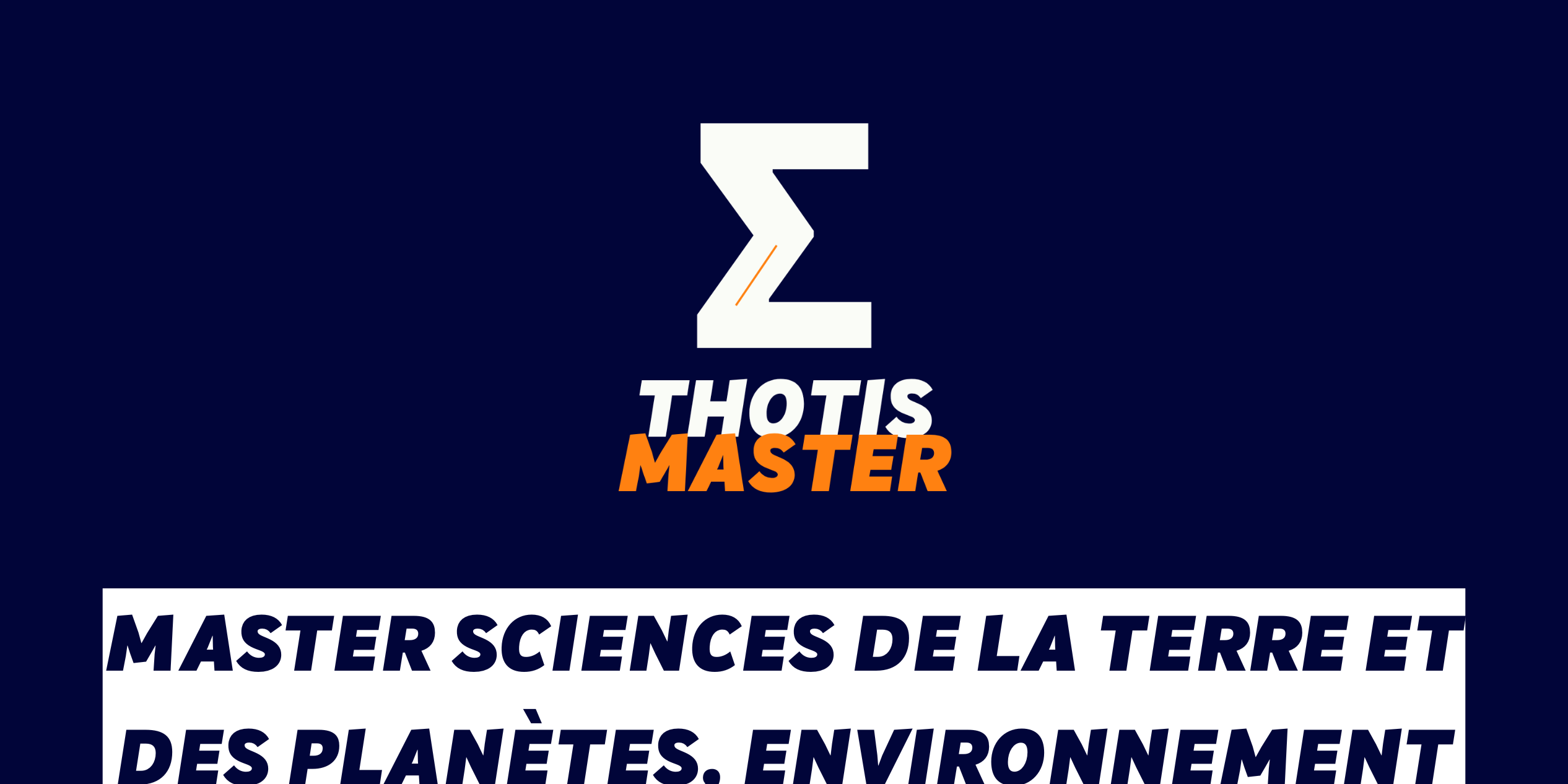 Master Sciences de la Terre et des planètes, environnement