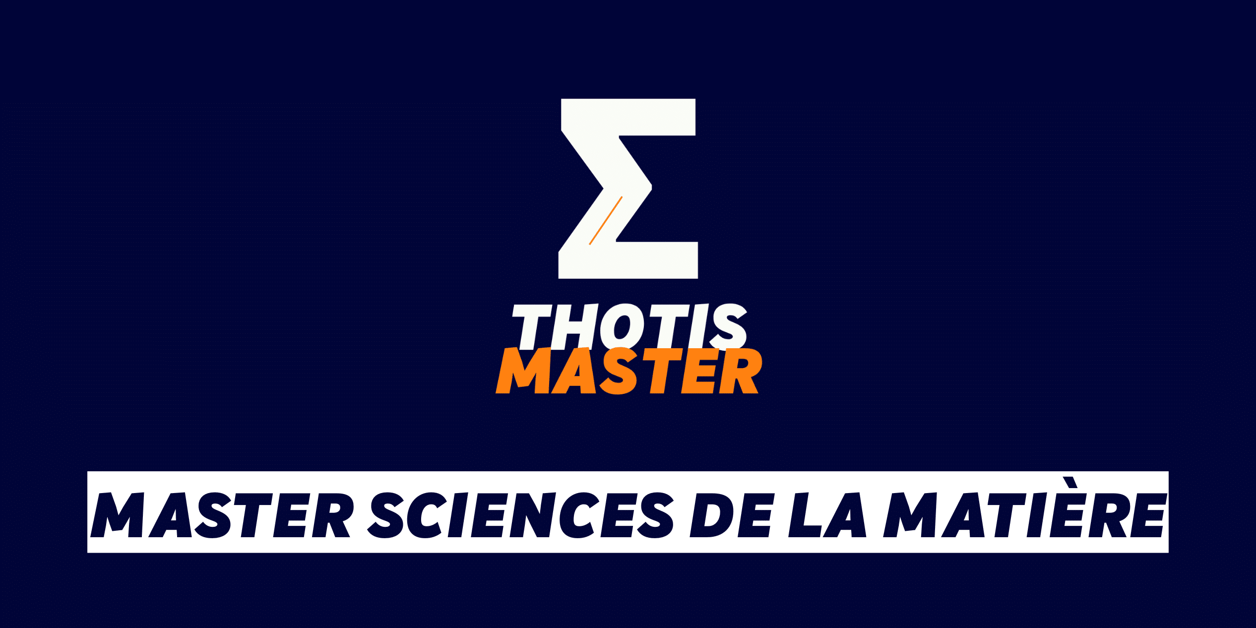 Master Sciences de la matière