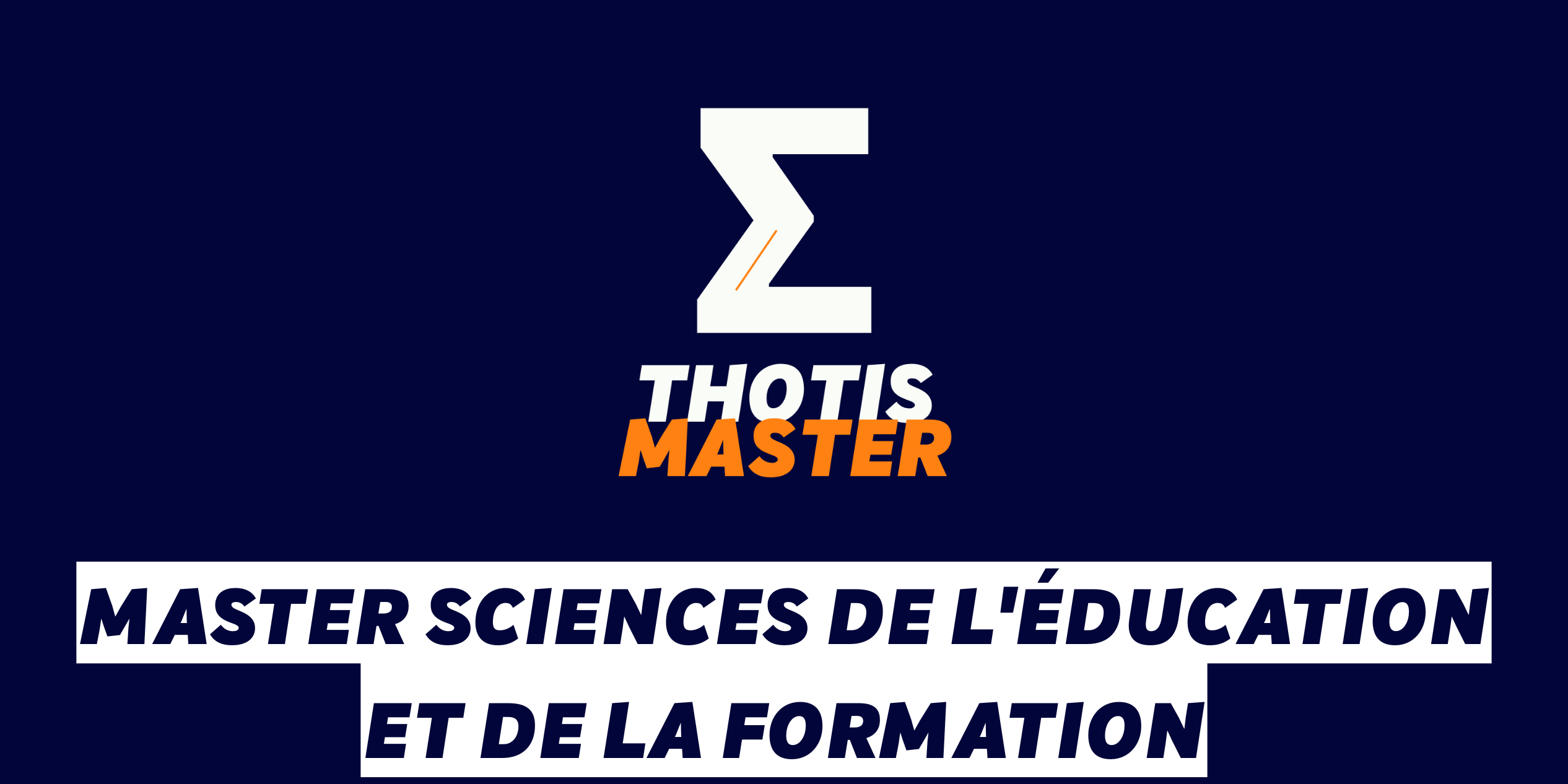 Master Sciences de l’éducation et de la formation