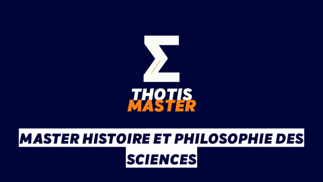Master Histoire et philosophie des sciences Logo for THOTIS MASTER: a white Z-like symbol with 'THOTIS MASTER' in white/orange on a dark blue background.