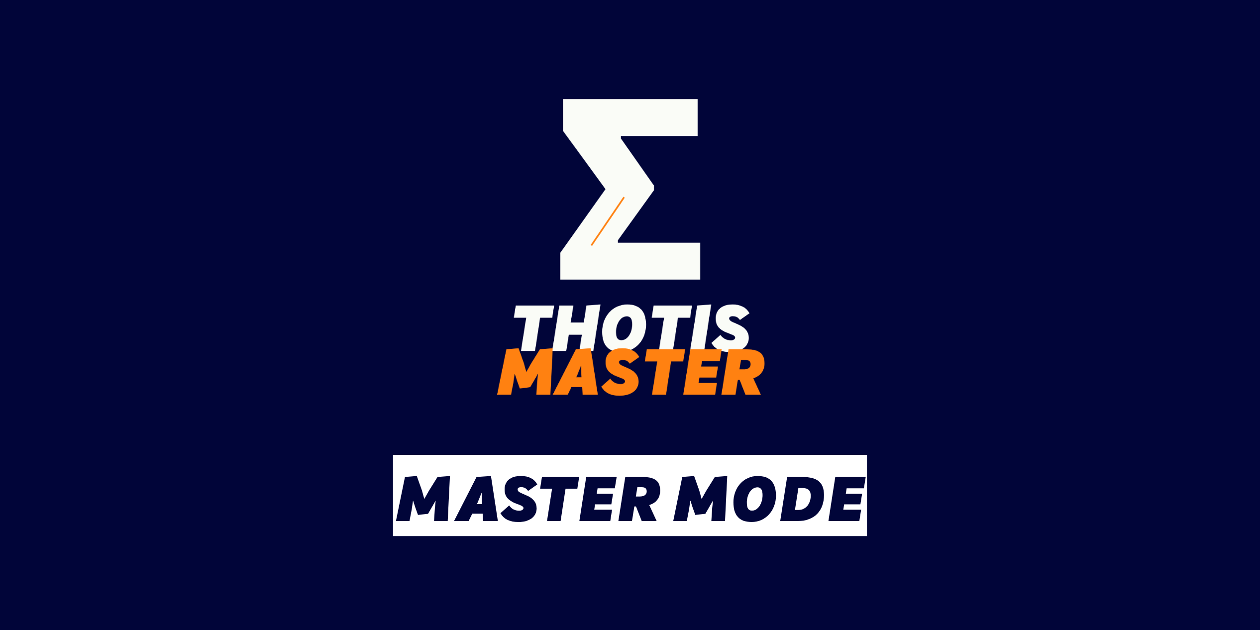 Brand logo on a navy background: a white zigzag 'Z' above the text 'THOTIS MASTER' with 'MASTER' in orange and 'THOTIS' in white.