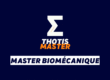 Brand logo: white zigzag Z with orange accent, text 'THOTIS MASTER' on dark blue, plus a 'MASTER BIOMÉCANIQUE' banner in white.