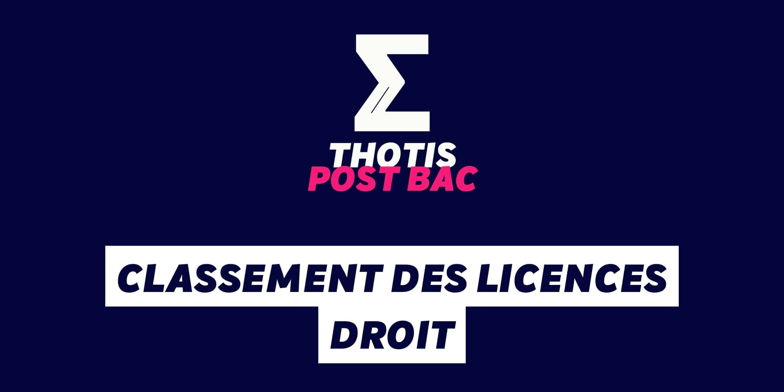 Classement des licences Droit