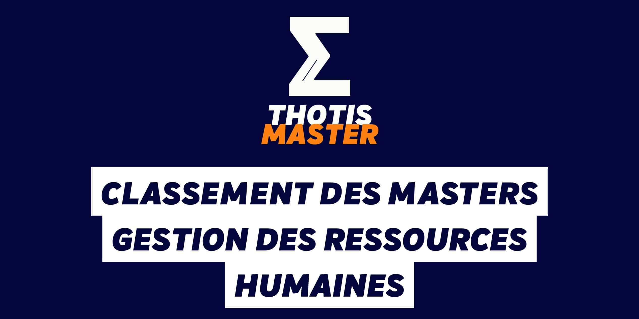 Classement des masters Gestion des ressources humaines